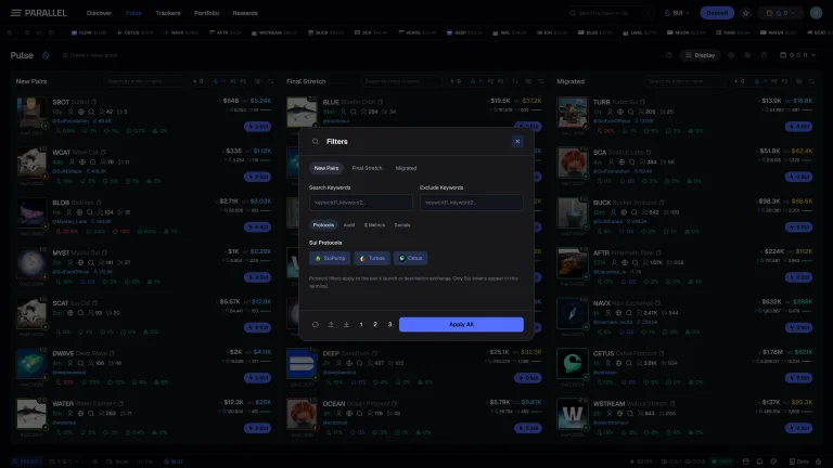 Parallel feed filter interface preview