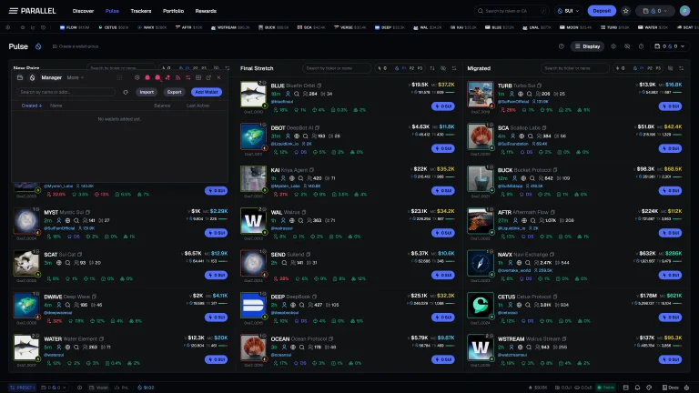 Parallel wallet tracker interface preview